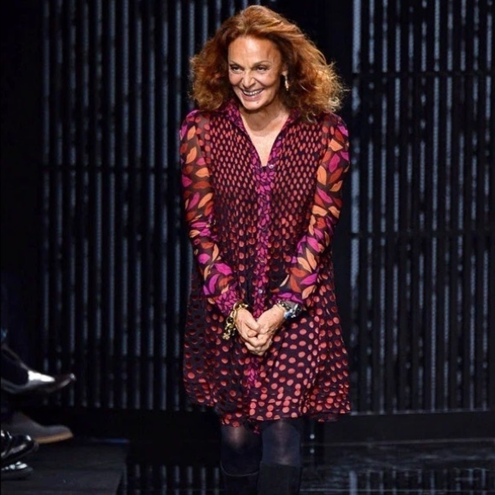 Diane von Furstenberg Makayla Midnight Kiss Pleated Mini Dress